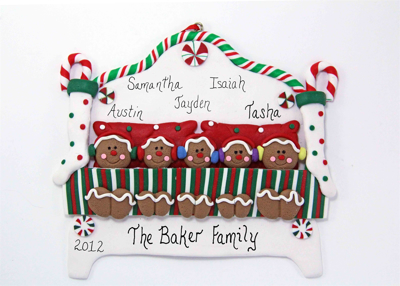 Picture of Gingerbread Family of 5 in Bed