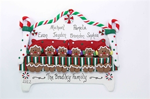 Picture of Gingerbread Family of 6 in Bed 