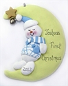 Picture of Snowman baby on moon-blue