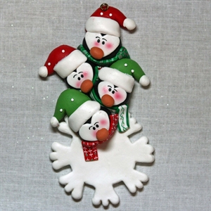 Picture of Penguin Family of 4 on SnowFlake