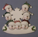 Picture of Snowman Family of 7 Around Snowflake
