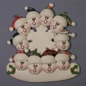 Picture of Snowman Family of 10 around Snowflake