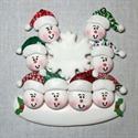 Picture of Snowman Family of 8 around Snowflake