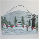 Picture of Snowman Couple with 6 kids plaque
