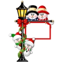 Picture of Snow Couple on Lamp post with 2 kids