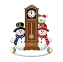 Picture of Snow Couple around Clock with 1 kid