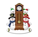 Picture of Snow Couple around Clock with 2 kids