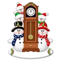 Picture of Snow Couple around Clock with 3 kids