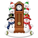 Picture of Snow Couple around Clock with 4 kids