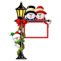 Picture of Snow Couple on Lamp post with 1 kid