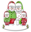 Picture of Snow Couple in PJs with 2 kids