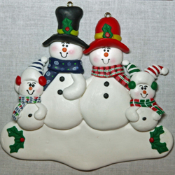Picture of Snow Family with 2 kids