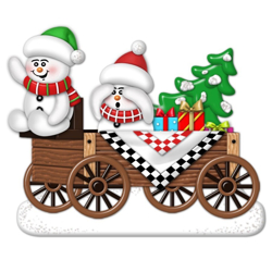 Picture of Snow Couple on Wagon