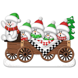 Picture of Snow Family of 5 in Wagon