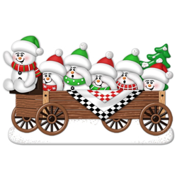 Picture of Snow Family of 6 in Wagon